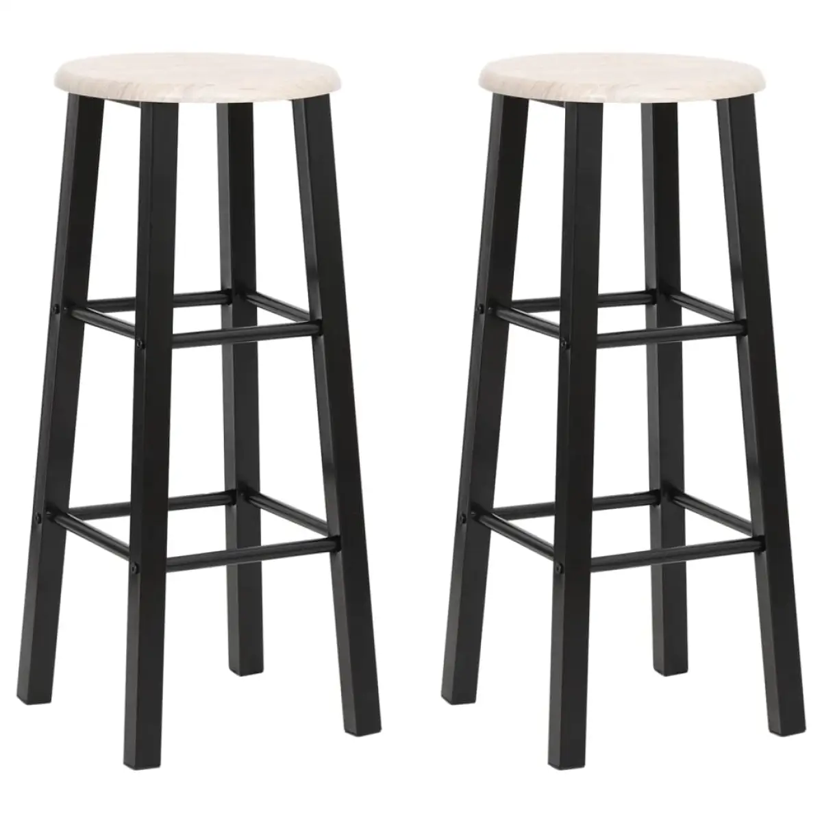 vidaXL vidaXL Bar Stools 2 pcs Metal with MDF Seat - Bar Stool