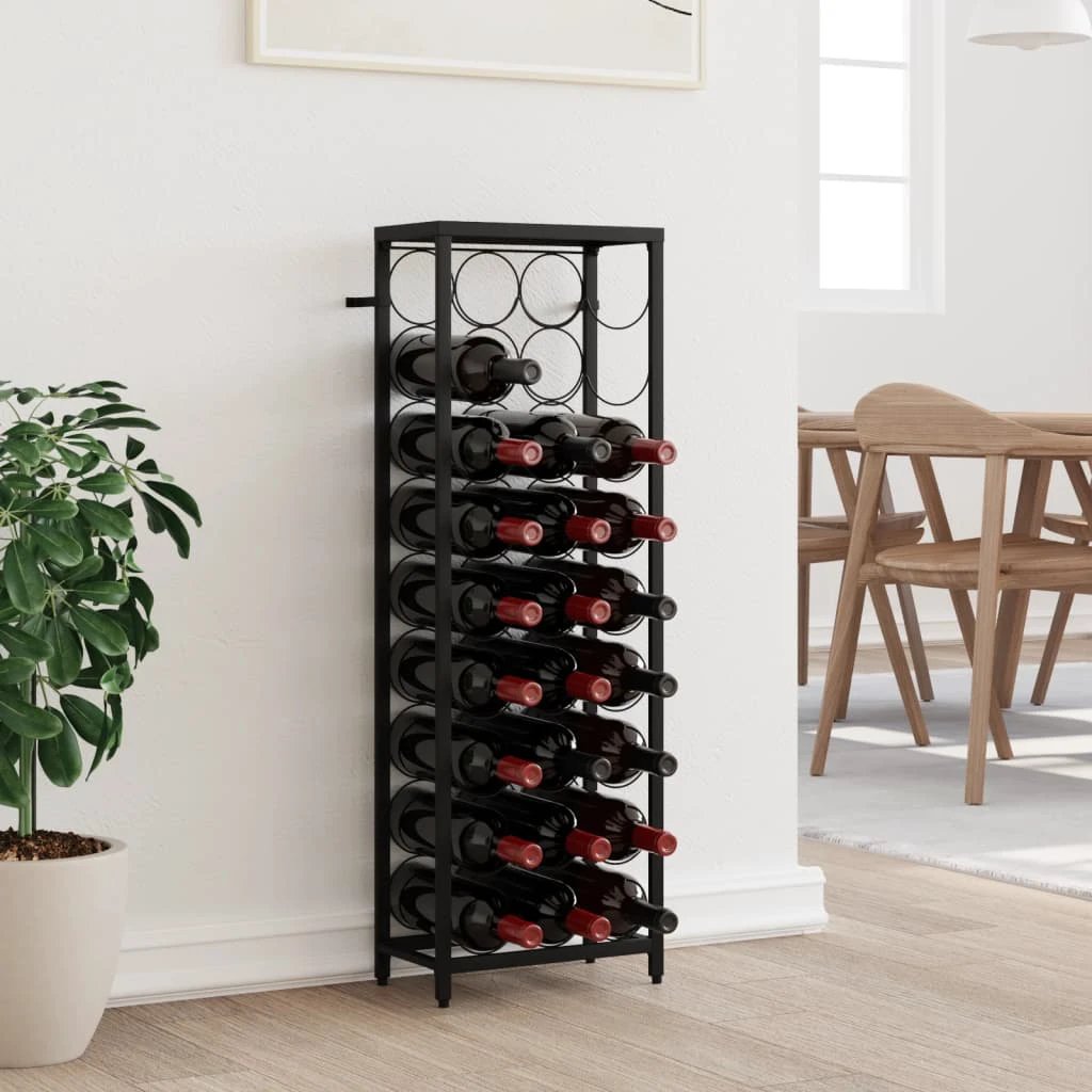vidaXL vidaXL Wine Rack for 41 Bottles Black 45x36x120 cm Wrought Iron - Wine Rack