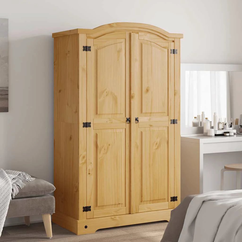vidaXL vidaXL Wardrobe Mexican Pine Corona Range 2 Doors Grey - Wardrobe