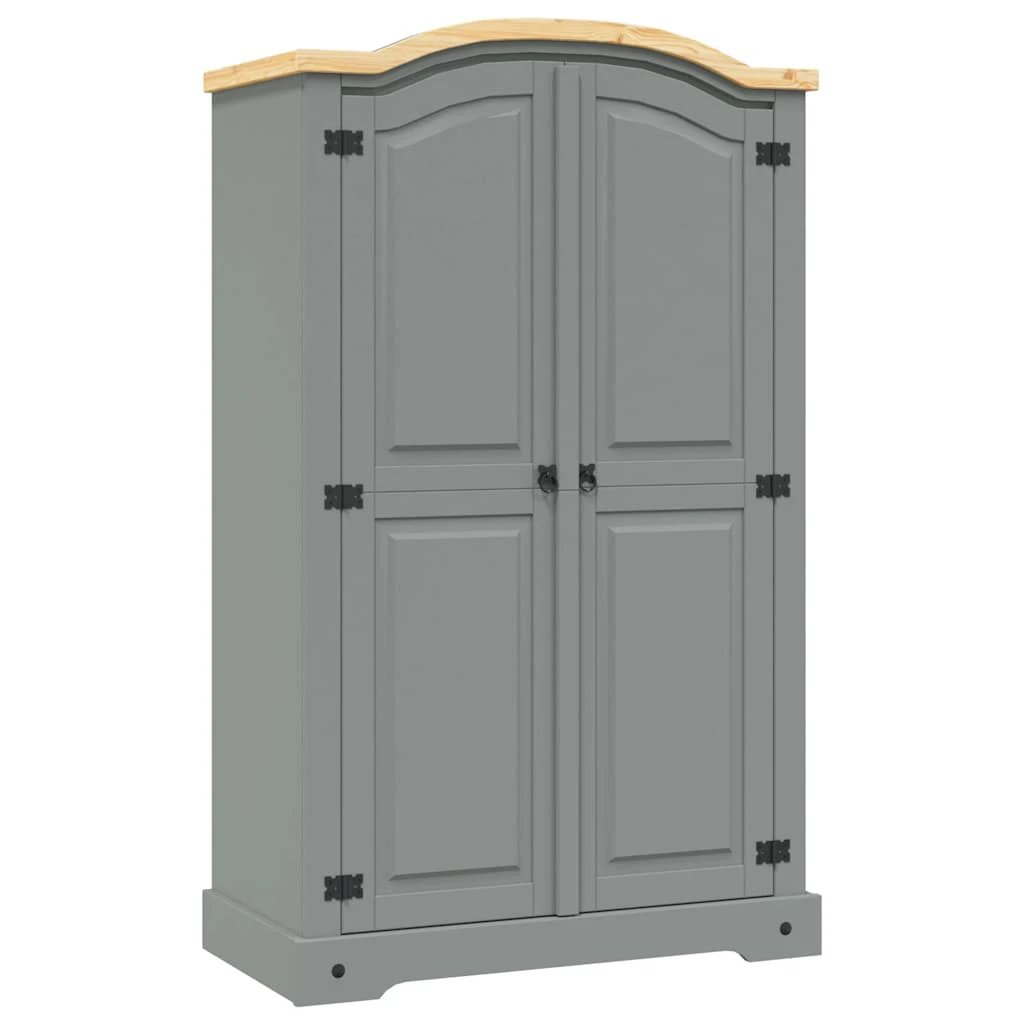 vidaXL vidaXL Wardrobe Mexican Pine Corona Range 2 Doors Grey - Wardrobe