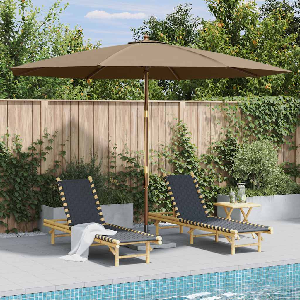 vidaXL vidaXL Garden Parasol with Wooden Pole 350 cm Black - Parasol
