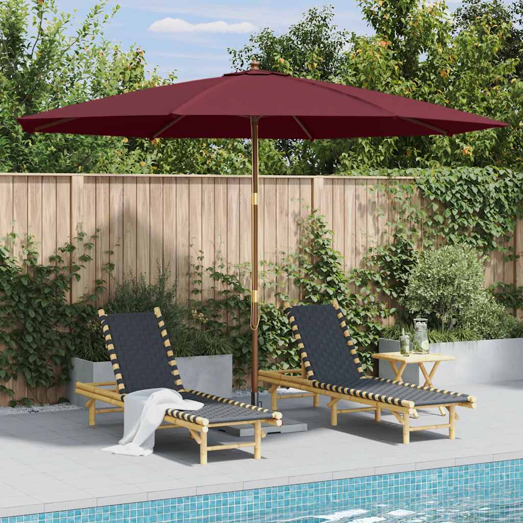 vidaXL vidaXL Garden Parasol with Wooden Pole 350 cm Black - Parasol
