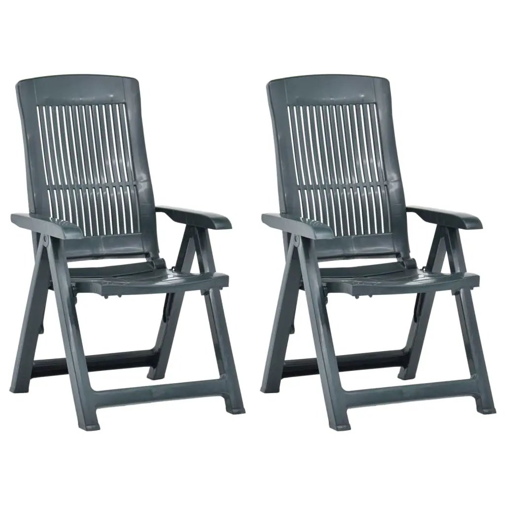 vidaXL vidaXL Garden Reclining Chairs 2 pcs Plastic White - Garden Chairs