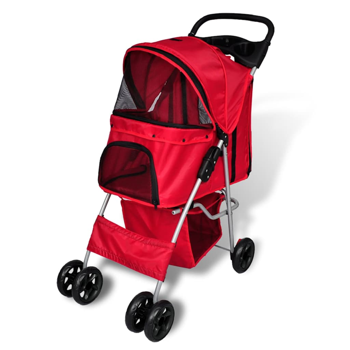 vidaXL Folding Pet Stroller Dog/Cat Travel Carrier Red - from vidaXL