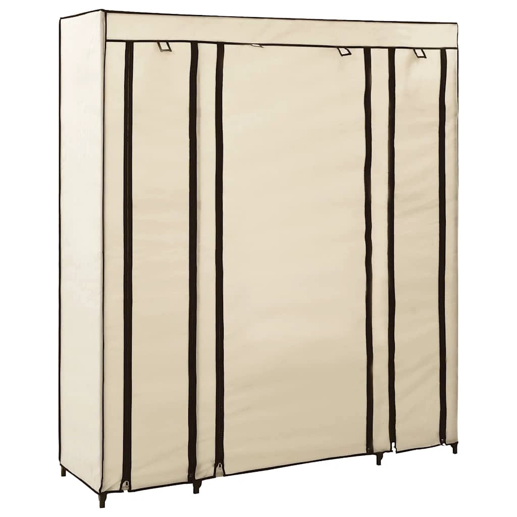 vidaXL vidaXL Wardrobe with Compartments and Rods Cream 150x45x176 cm Fabric - Wardrobe