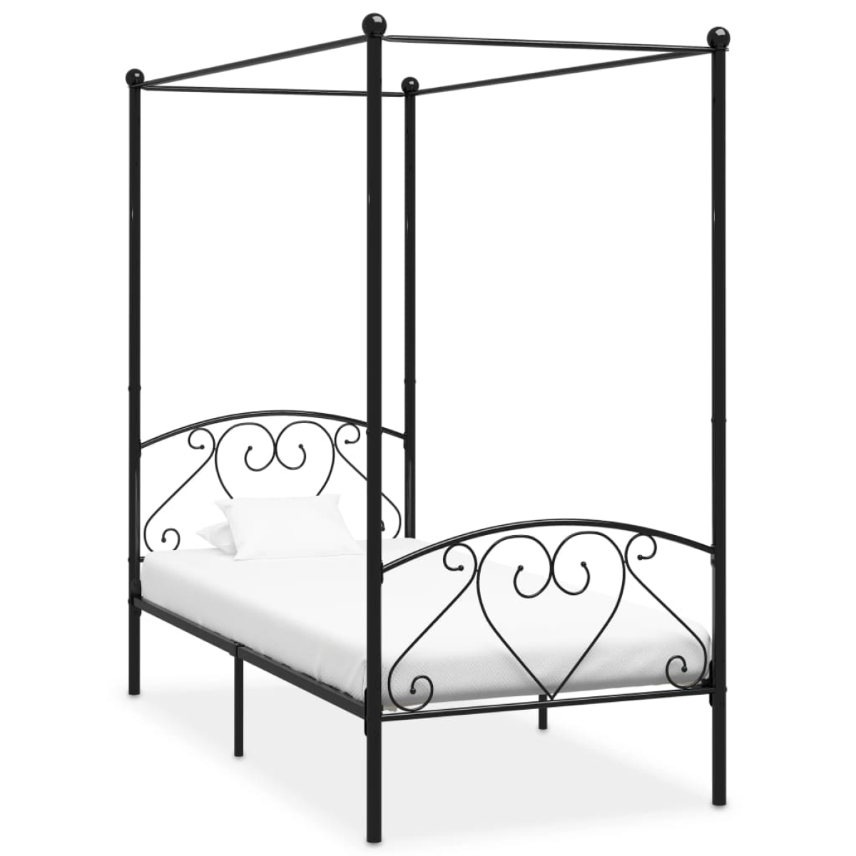 vidaXL Bed Frame | White | Metal | Single | Durable | Bed Frame | Rectangular - from vidaXL