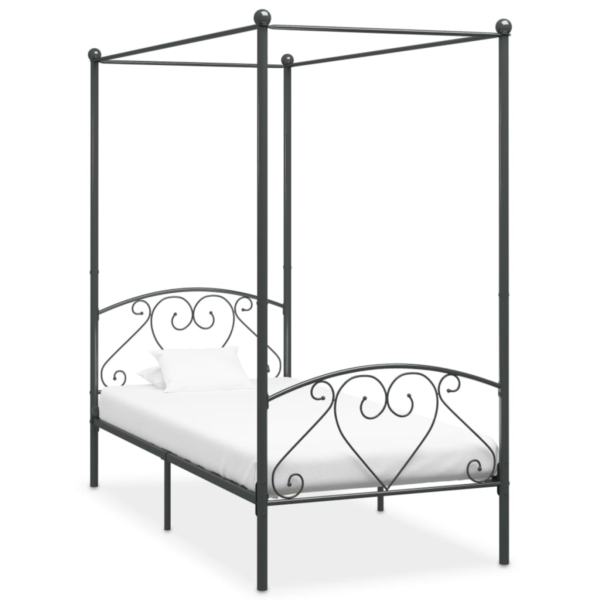 vidaXL Bed Frame | White | Metal | Single | Durable | Bed Frame | Rectangular - from vidaXL