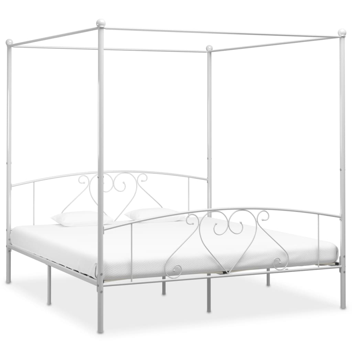 vidaXL Bed Frame | White | Metal | Single | Durable | Bed Frame | Rectangular - from vidaXL