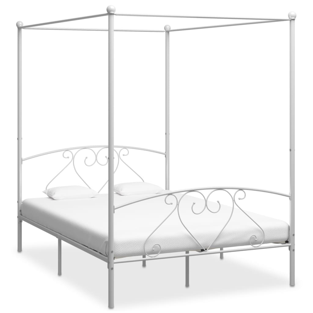 vidaXL Bed Frame | White | Metal | Single | Durable | Bed Frame | Rectangular - from vidaXL