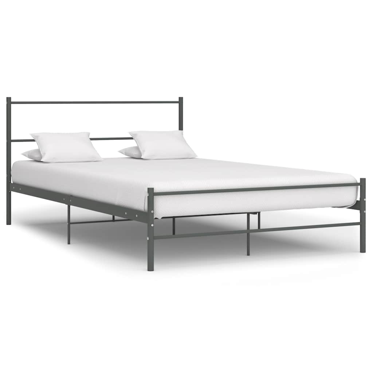 vidaXL Bed Frame | Grey | Metal | Single | Sturdy | Bed Frame | Rectangular - from vidaXL