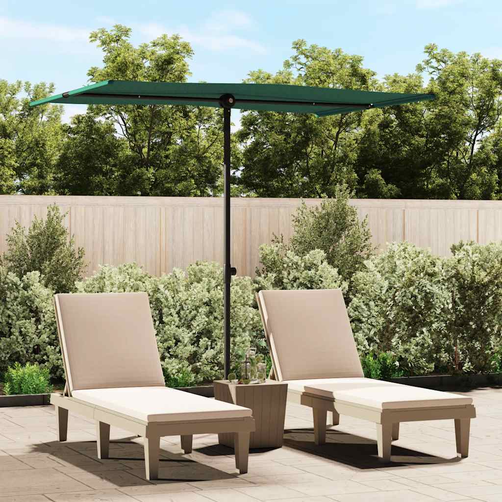 vidaXL vidaXL Garden Parasol with Aluminium Pole 180x110 cm Green - Parasol