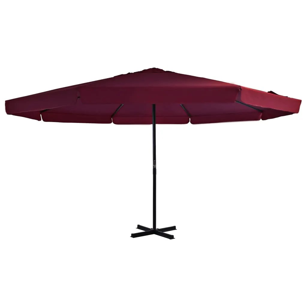 vidaXL vidaXL Garden Parasol with Aluminium Pole 500 cm Black - Parasol