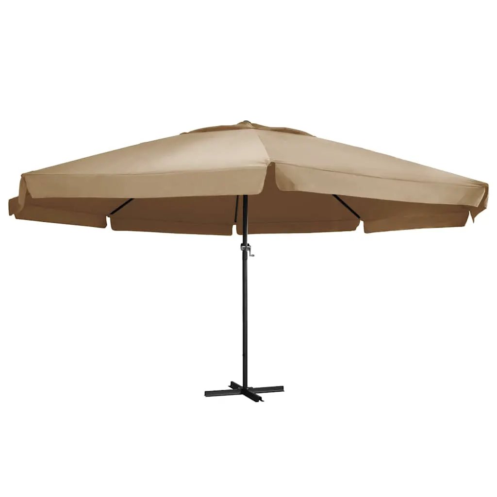 vidaXL vidaXL Garden Parasol with Aluminium Pole 500 cm Black - Parasol
