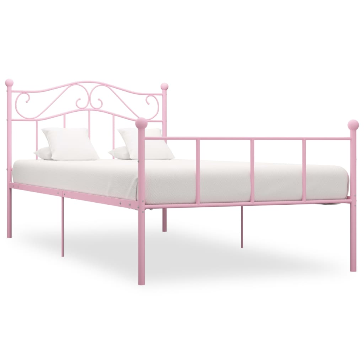 vidaXL Bed Frame | White | Metal | Single | Durable | Bed Frame | Rectangular - from vidaXL