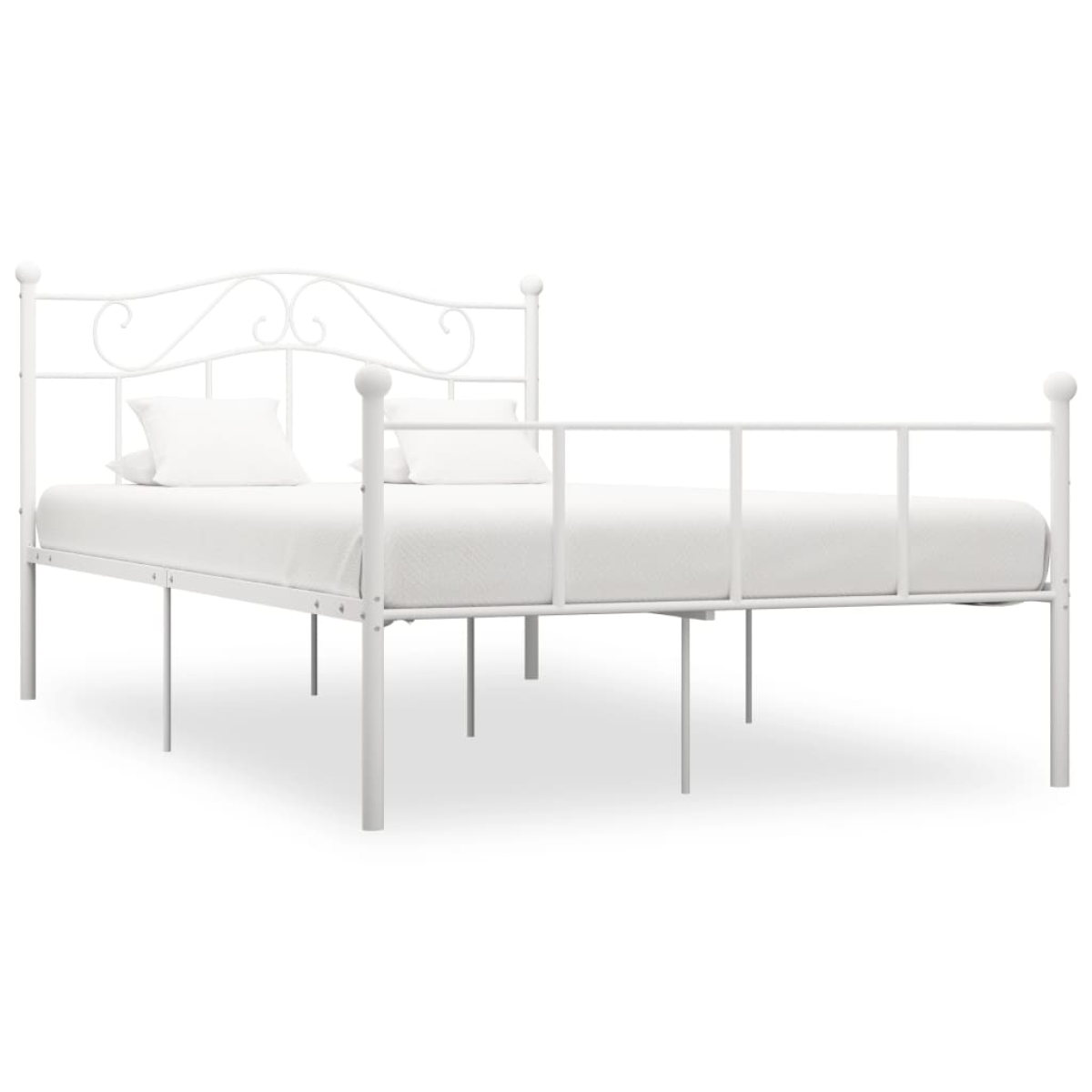 vidaXL Bed Frame | White | Metal | Single | Durable | Bed Frame | Rectangular - from vidaXL