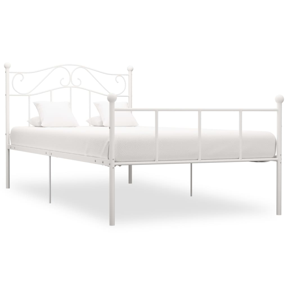 vidaXL Bed Frame | White | Metal | Single | Durable | Bed Frame | Rectangular - from vidaXL