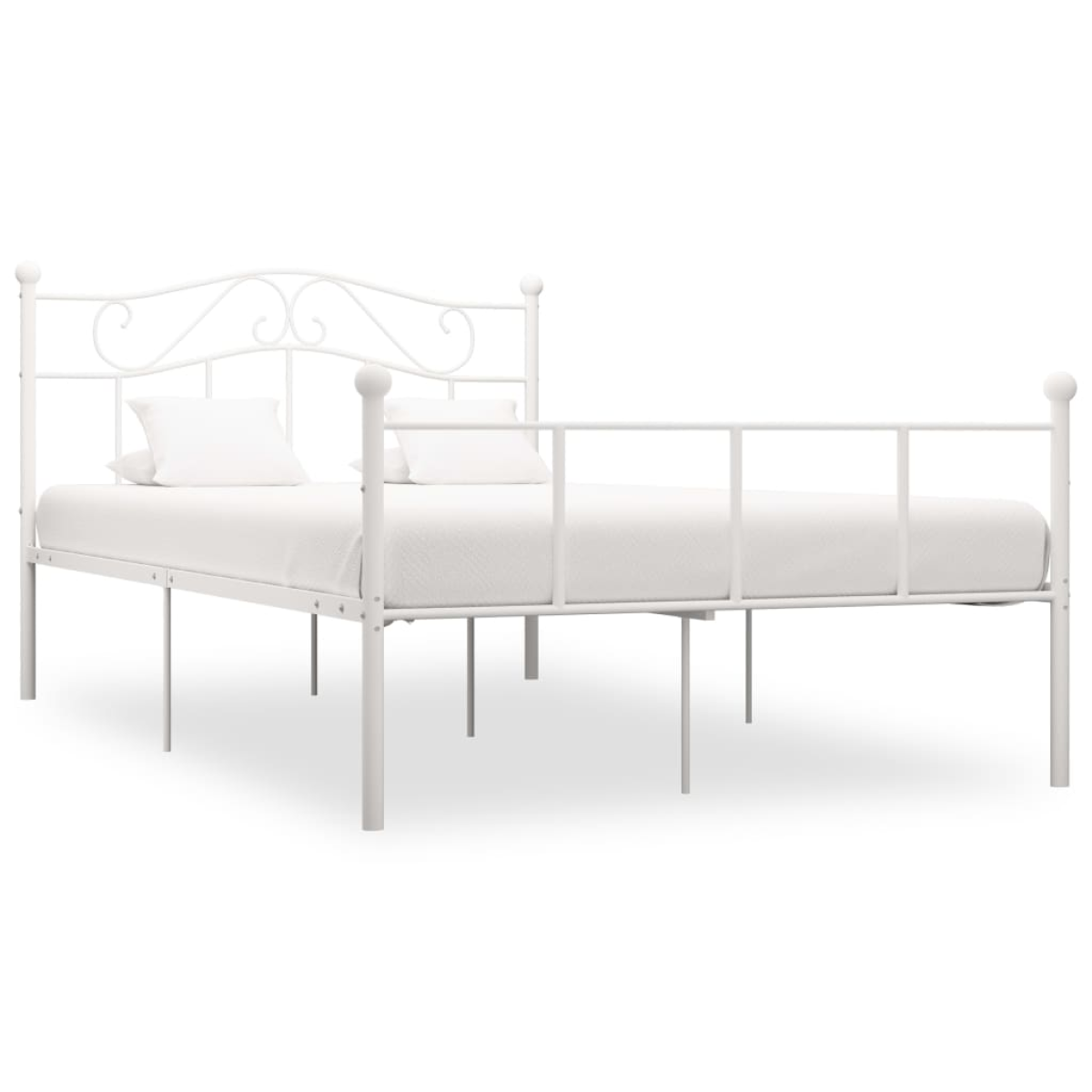 vidaXL Bed Frame | White | Metal | Single | Durable | Bed Frame | Rectangular - from vidaXL
