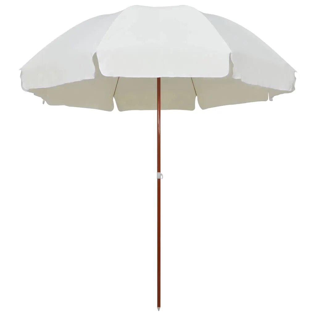 vidaXL vidaXL Garden Parasol with Steel Pole 180 cm Sand - Parasol