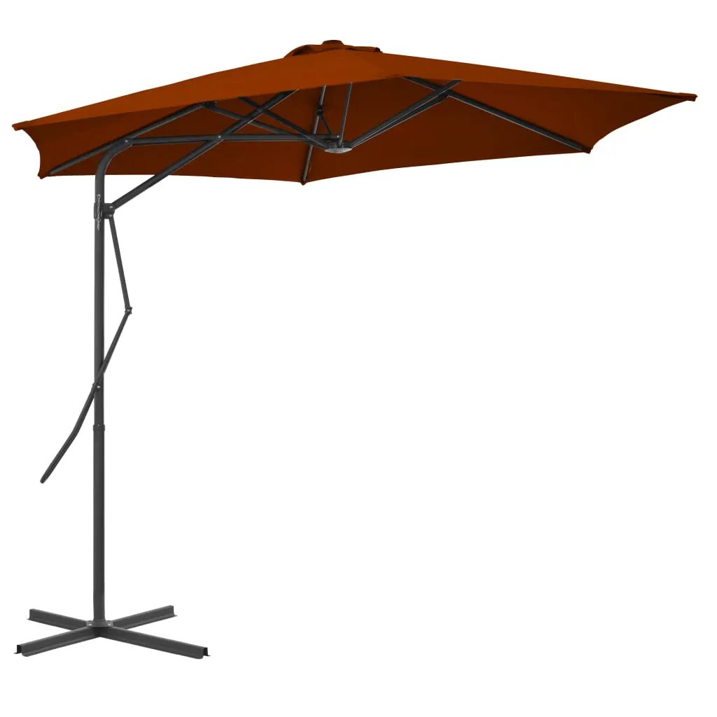 vidaXL vidaXL Garden Parasol with Steel Pole 300 cm Green - Parasol