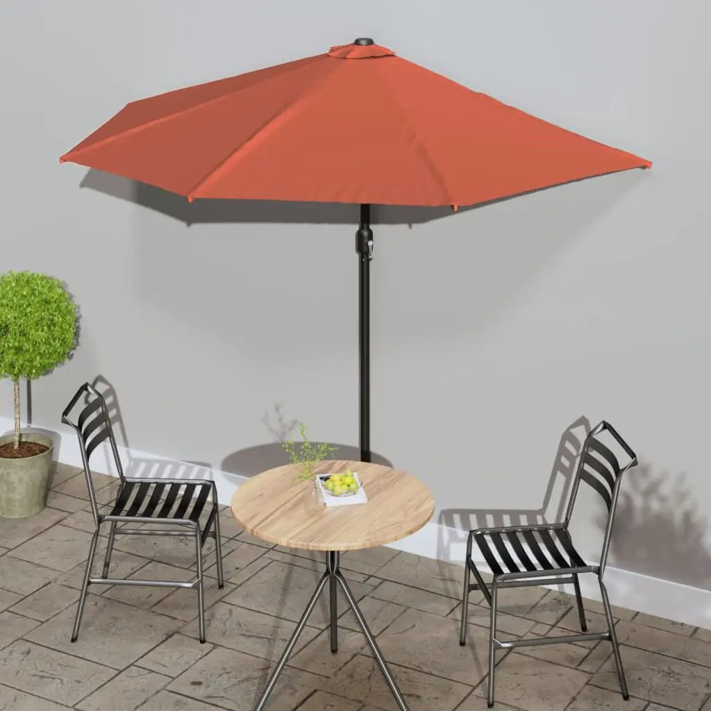 vidaXL vidaXL Garden Parasol with Aluminium Pole Sand 270x144 cm Half - Parasol