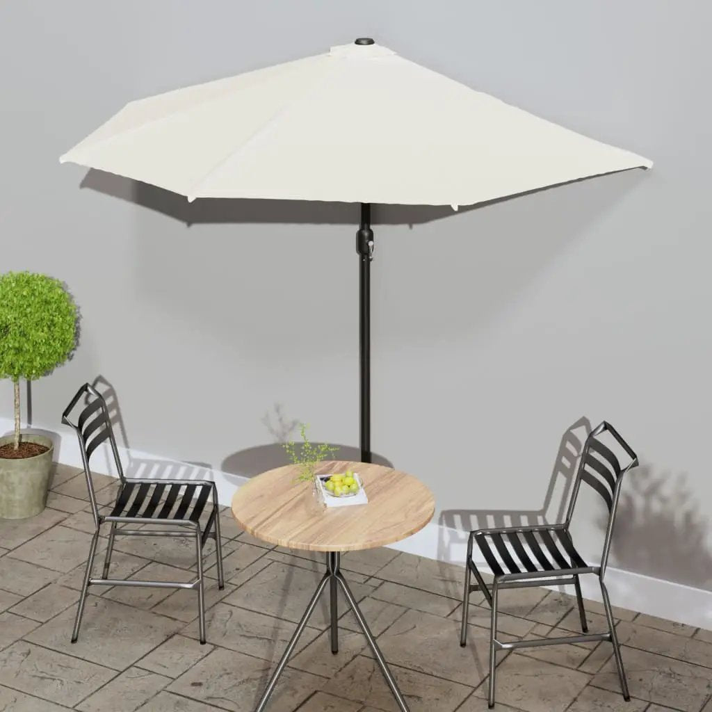vidaXL vidaXL Garden Parasol with Aluminium Pole Sand 270x144 cm Half - Parasol