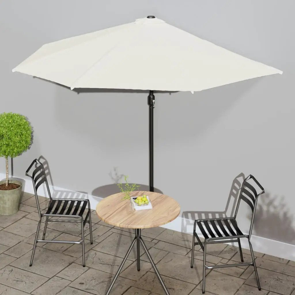 vidaXL vidaXL Garden Parasol with Aluminium Pole Sand 270x144 cm Half - Parasol