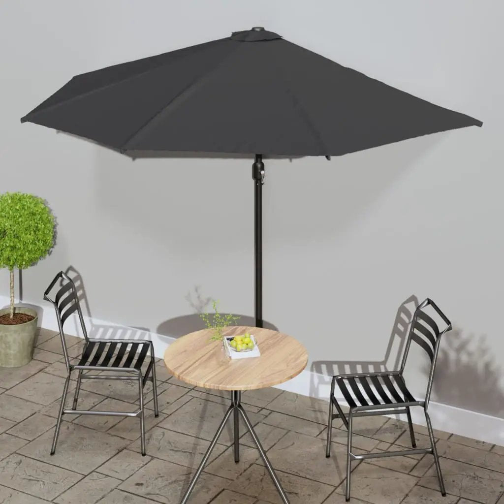 vidaXL vidaXL Garden Parasol with Aluminium Pole Sand 270x144 cm Half - Parasol