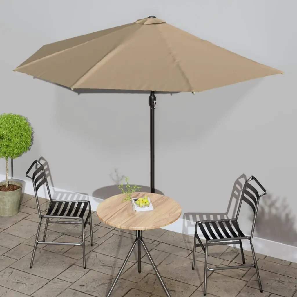 vidaXL vidaXL Garden Parasol with Aluminium Pole Sand 270x144 cm Half - Parasol