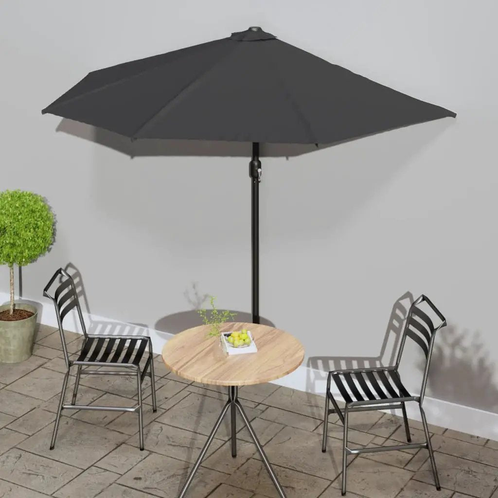 vidaXL vidaXL Garden Parasol with Aluminium Pole Sand 270x144 cm Half - Parasol