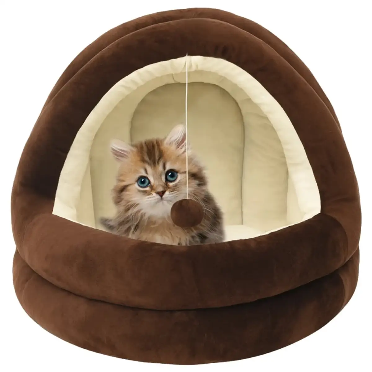 vidaXL vidaXL Cat Bed 40x40x35 cm Grey and Cream - Cat Beds