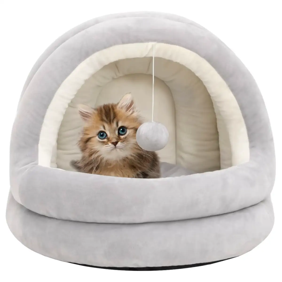vidaXL vidaXL Cat Bed 40x40x35 cm Grey and Cream - Cat Beds