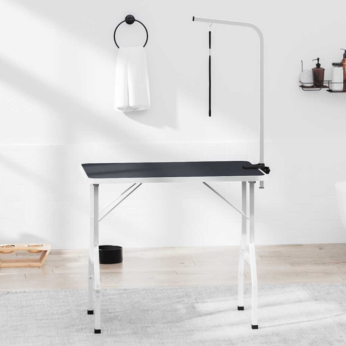 vidaXL Bath Grooming Table for Dogs Cats Pets Adjustable 1 Loop - from vidaXL