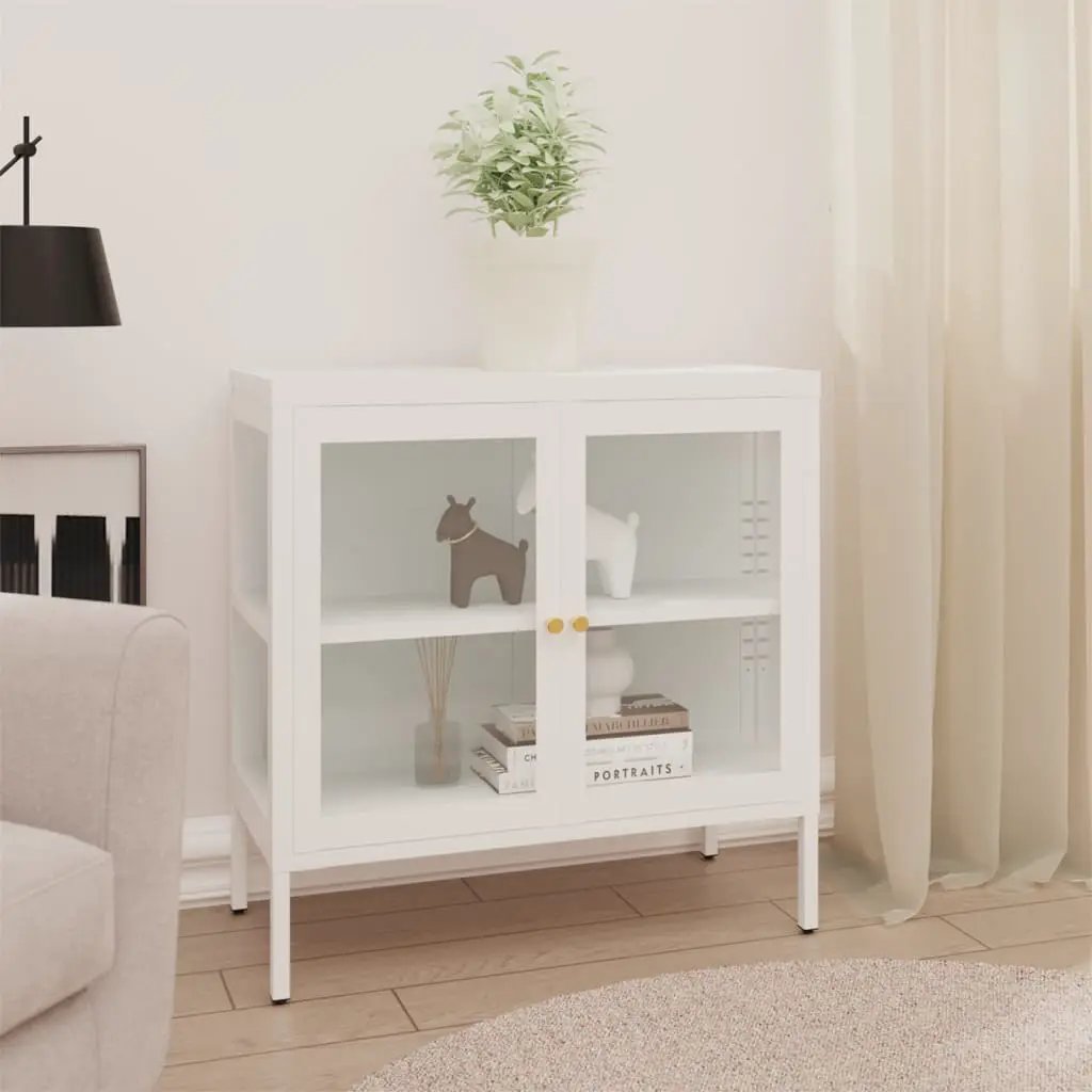 vidaXL vidaXL Sideboard Black 70x35x70 cm Steel and Glass - Sideboard