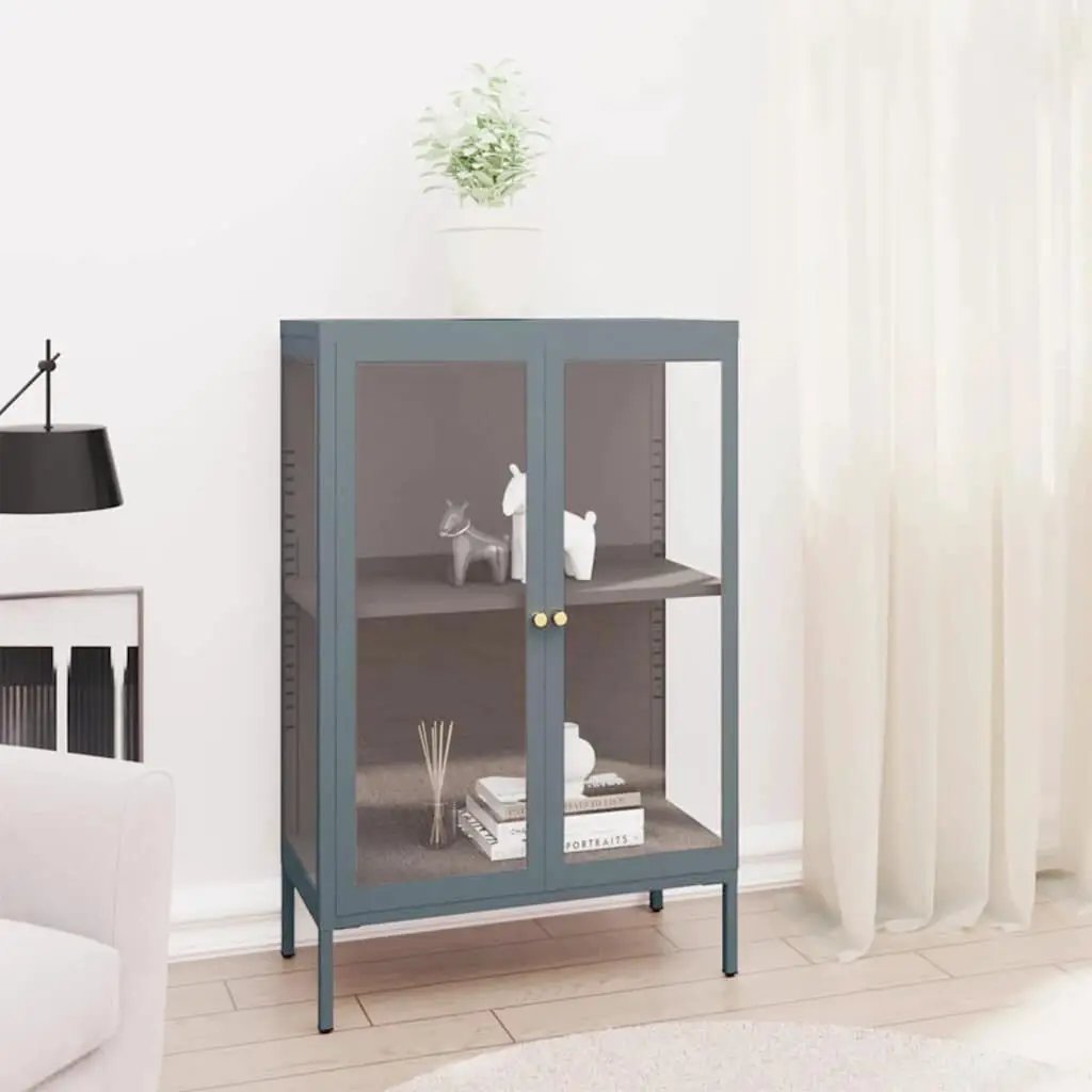 vidaXL vidaXL Sideboard Anthracite 75x35x105 cm Steel and Glass - Sideboard