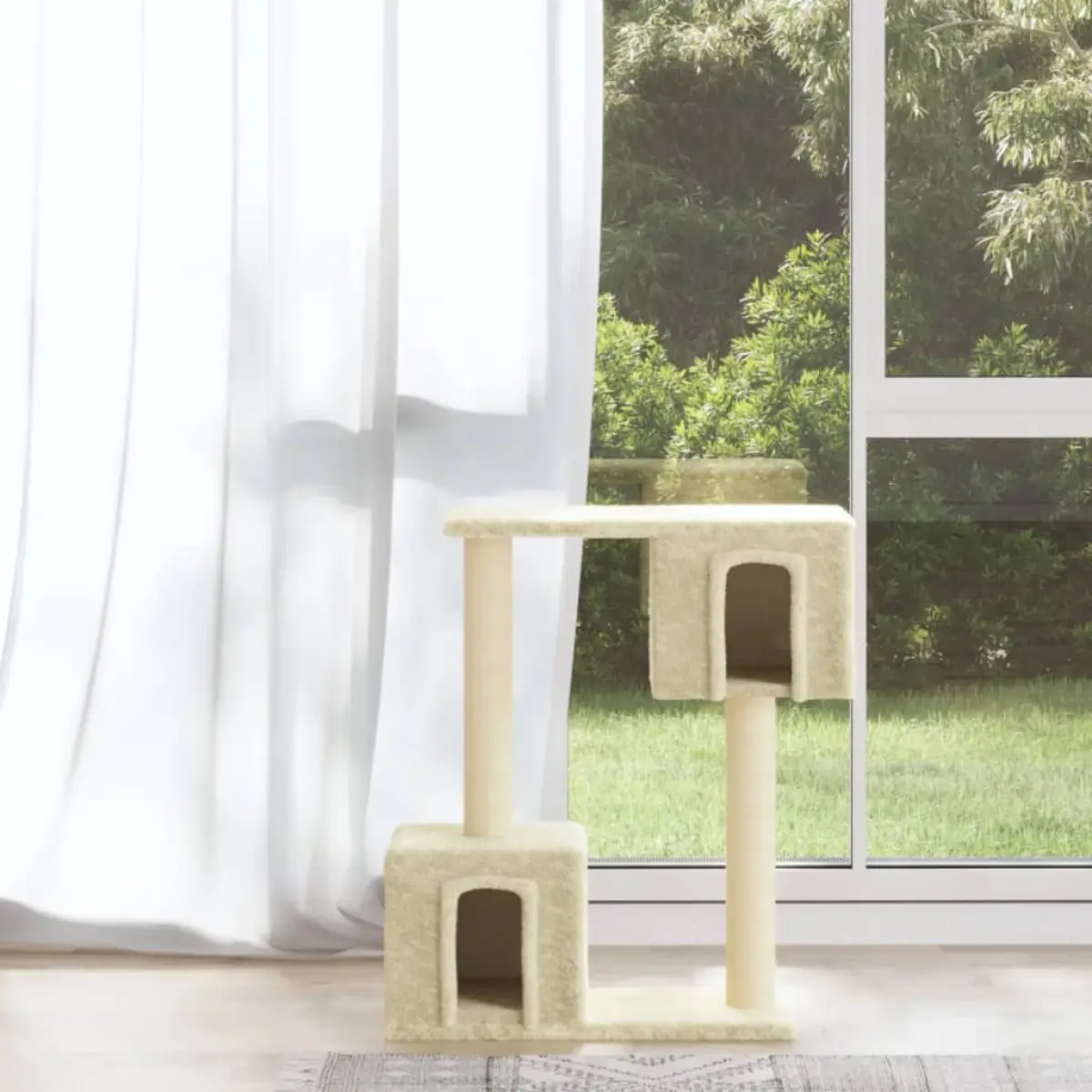 vidaXL vidaXL Cat Tree with Sisal Scratching Posts Cream 60 cm - Cat Tree