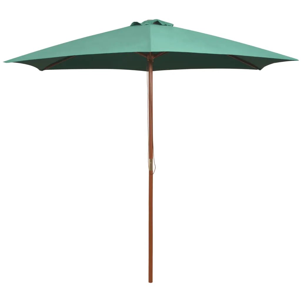 vidaXL vidaXL Garden Parasol 270x270 cm Wooden Pole Green - Parasol