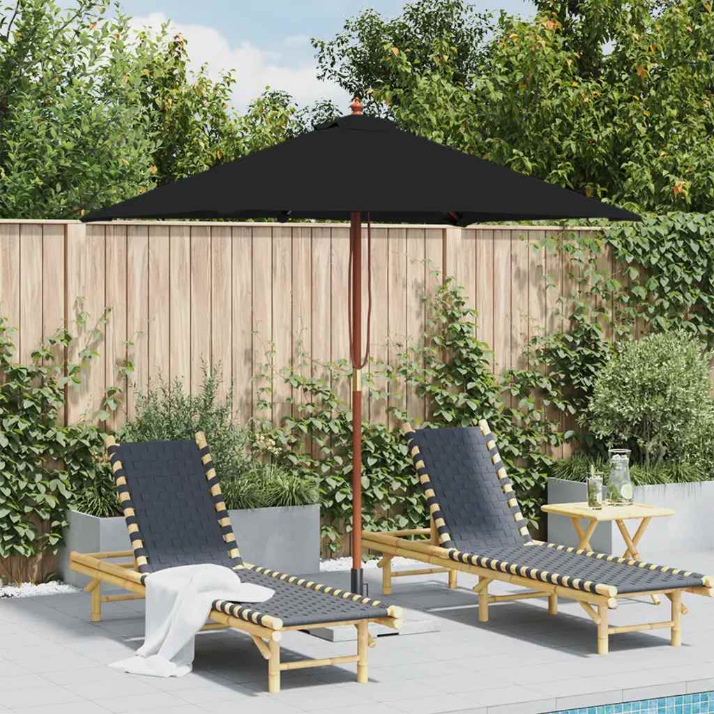 vidaXL vidaXL Garden Parasol with Wooden Pole 150x200 cm Sand - Parasol