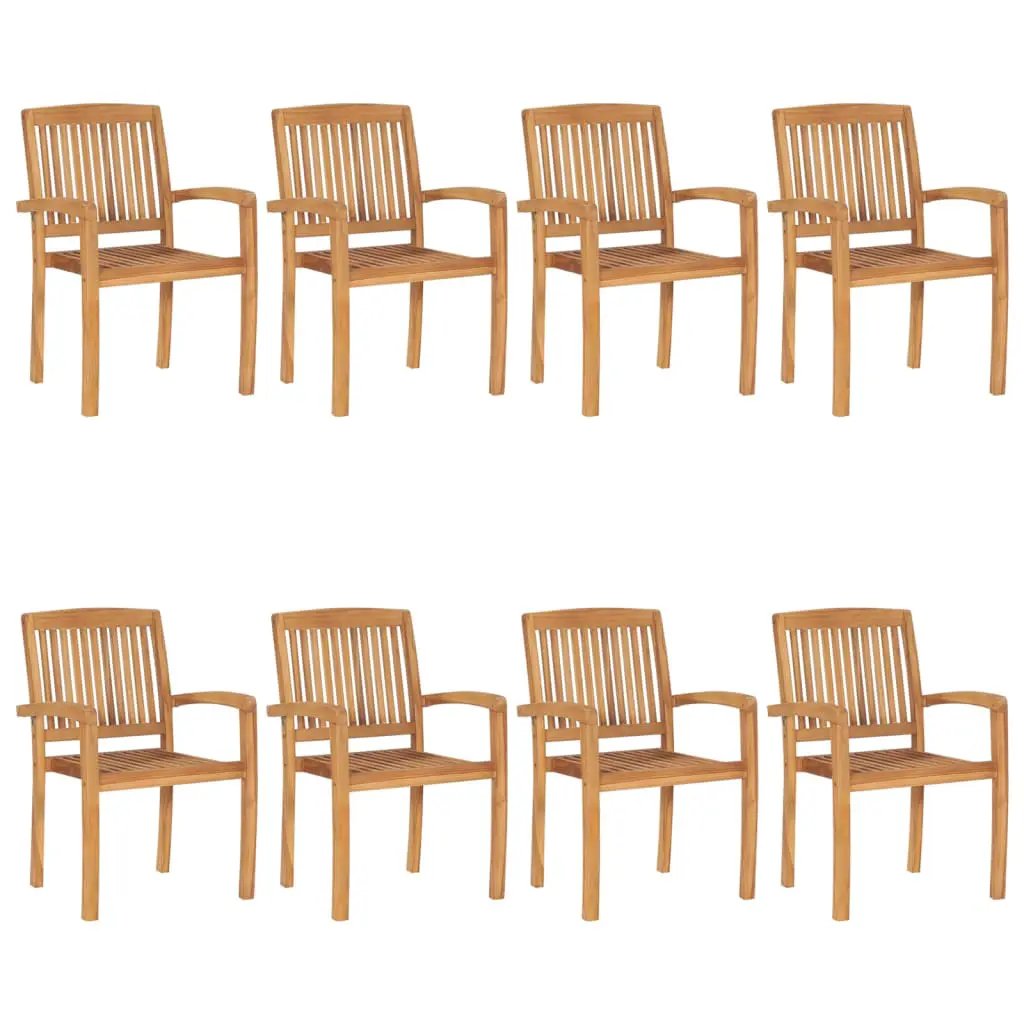 vidaXL vidaXL Stacking Garden Dining Chairs 2 pcs Solid Teak Wood - Garden Chairs