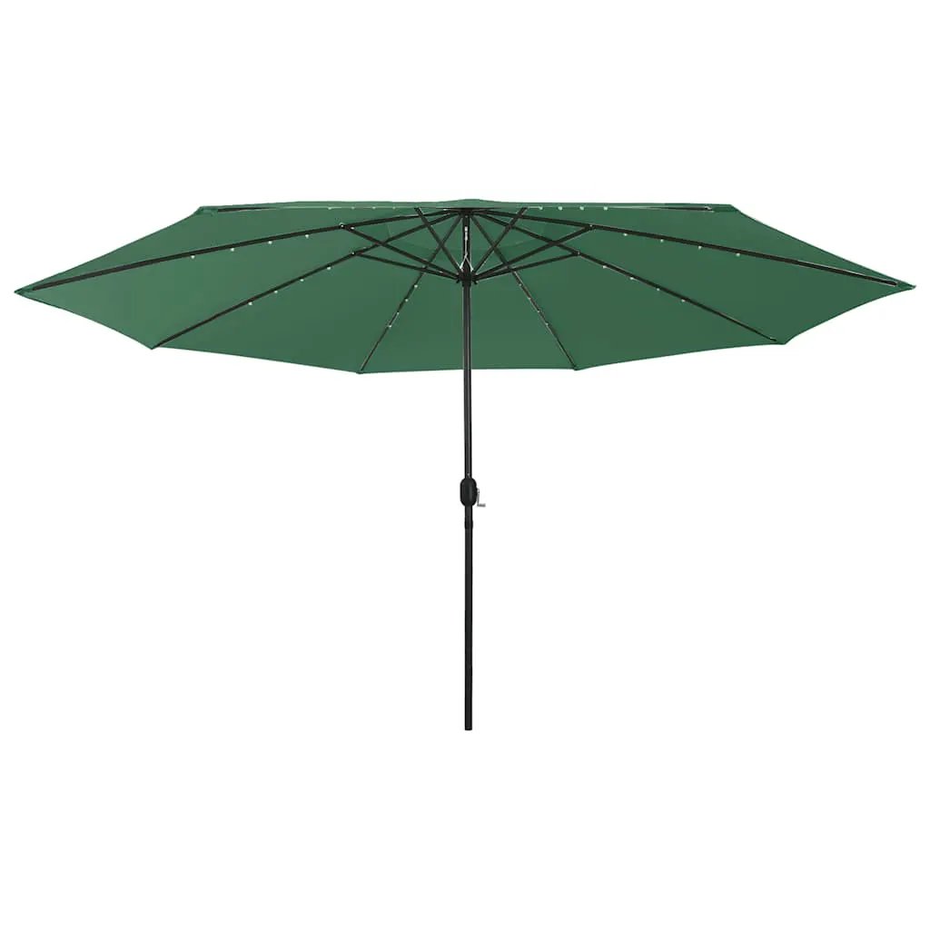 vidaXL vidaXL Garden Parasol with LED Lights 400 cm Sand - Parasol