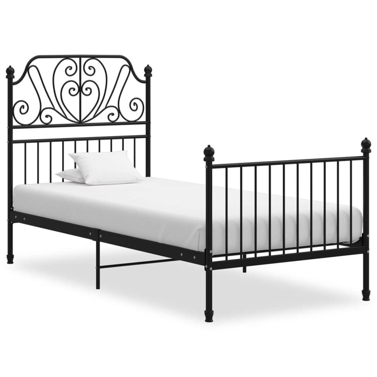 vidaXL Bed Frame | Black | Powder-coated metal | Single | Tough | Bed Frame - from vidaXL