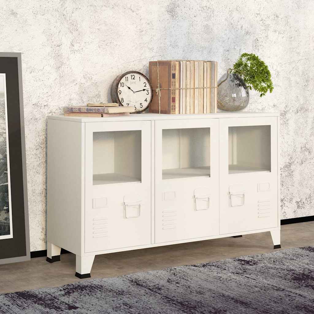 vidaXL vidaXL Industrial Sideboard Black 105x35x62 cm Metal and Glass - Sideboard