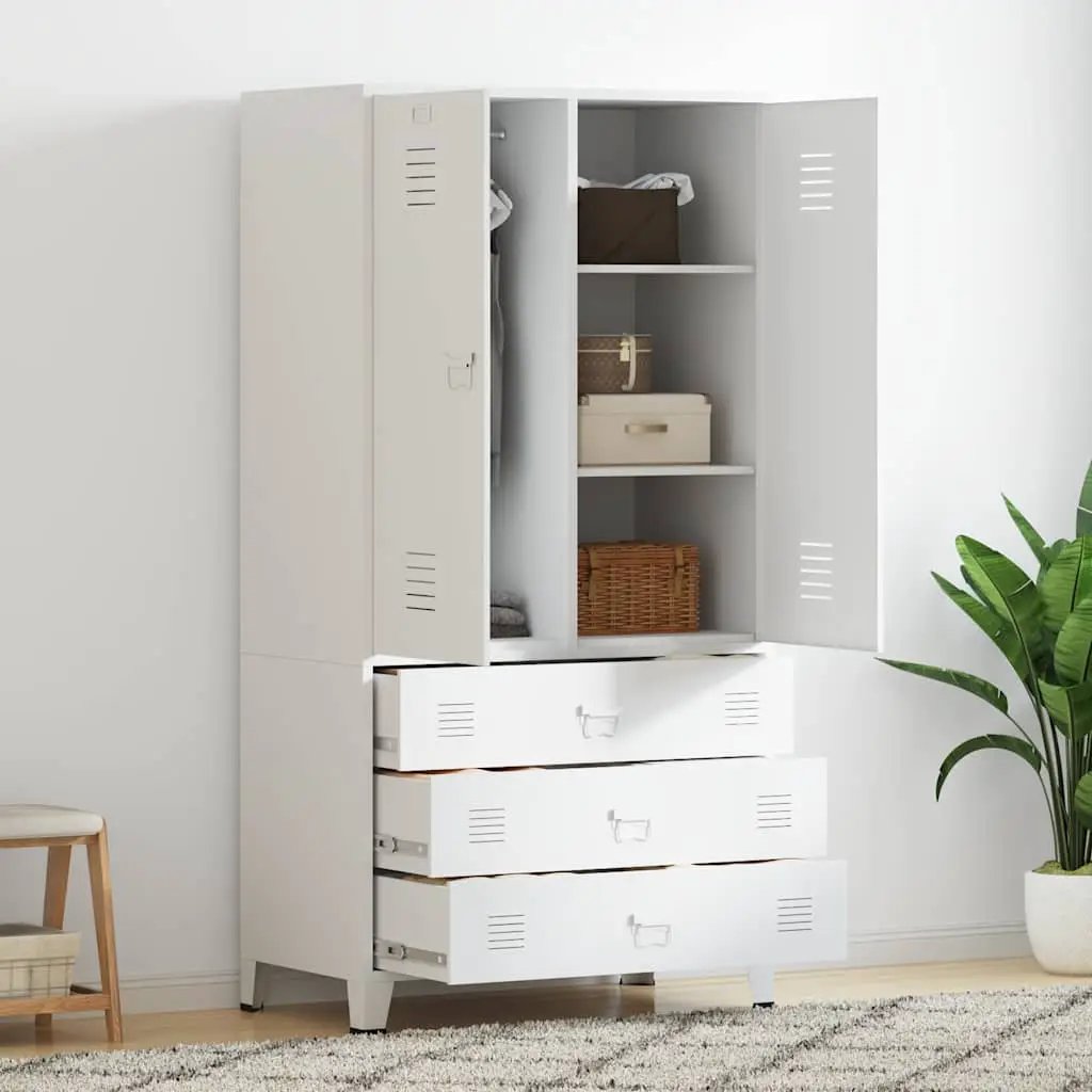 vidaXL vidaXL Industrial Wardrobe Black 90x50x180 cm Metal - Wardrobe