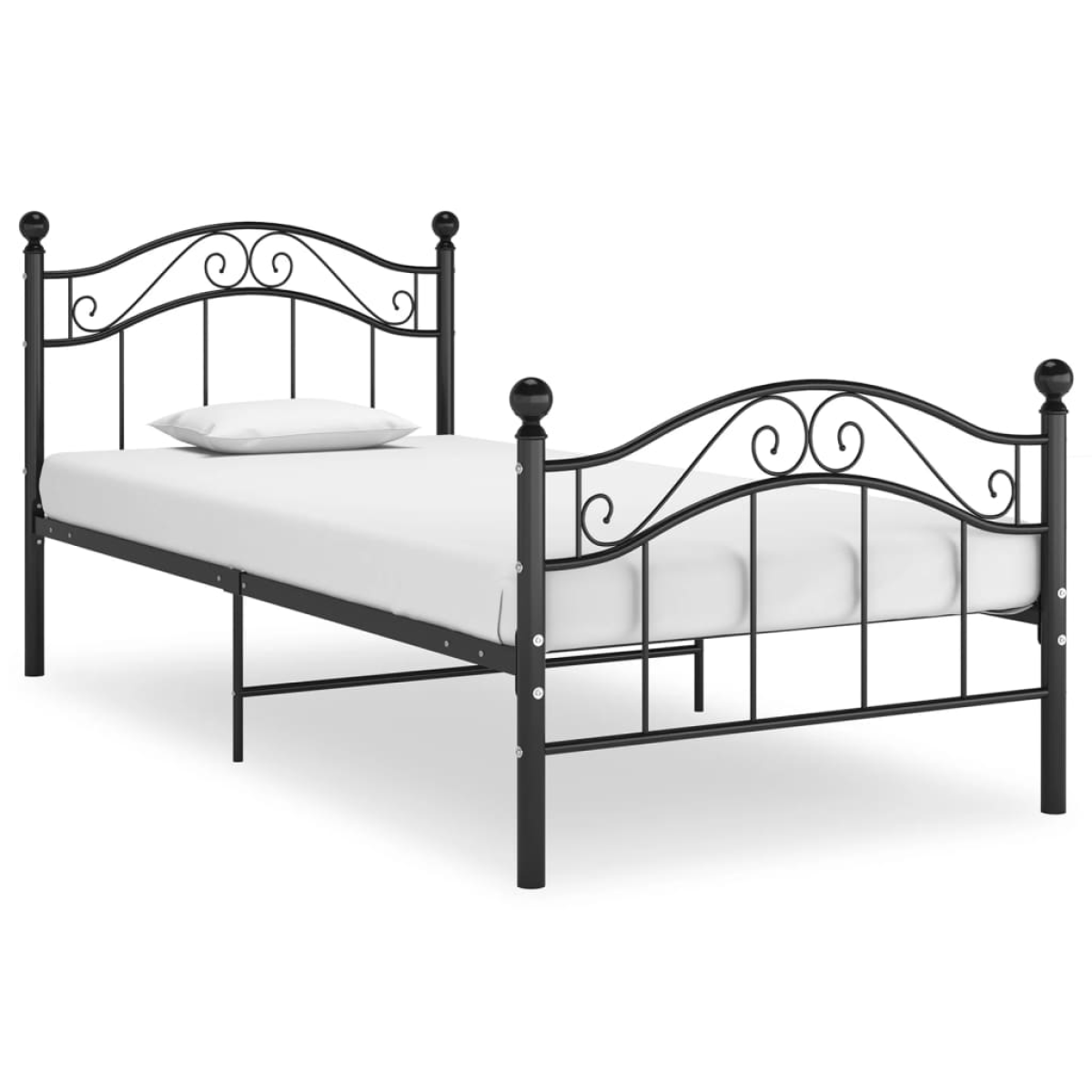 vidaXL Bed Frame | Black | Powder-coated metal | Single | Durable | Bed Frame - from vidaXL