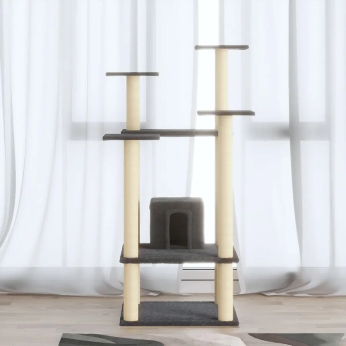 vidaXL vidaXL Cat Tree with Sisal Scratching Posts Cream 110 cm - Cat Tree