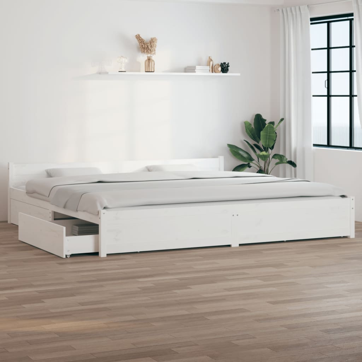 vidaXL Bed Frame without Mattress with Drawers Double - from vidaXL
