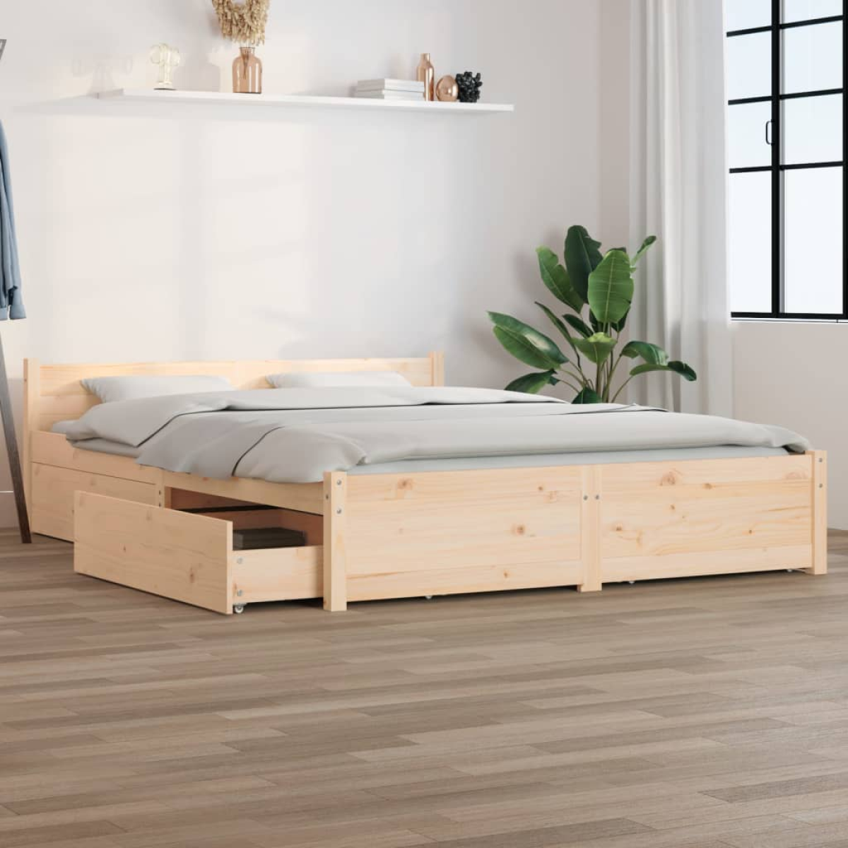 vidaXL Bed Frame without Mattress with Drawers Double - from vidaXL