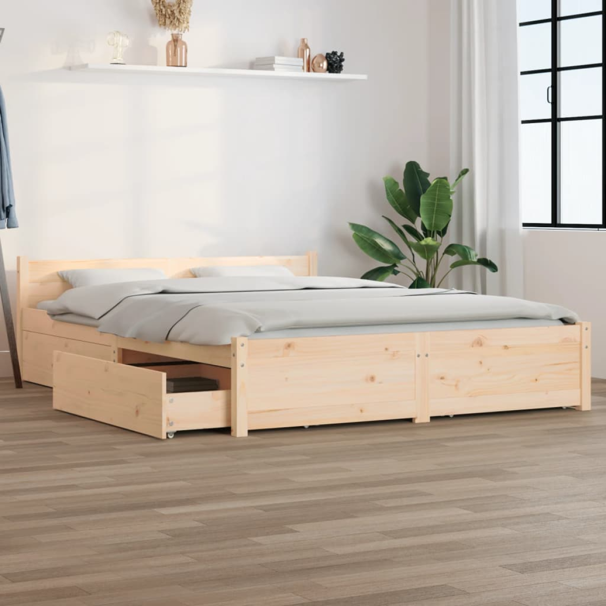 vidaXL Bed Frame without Mattress with Drawers Double - from vidaXL