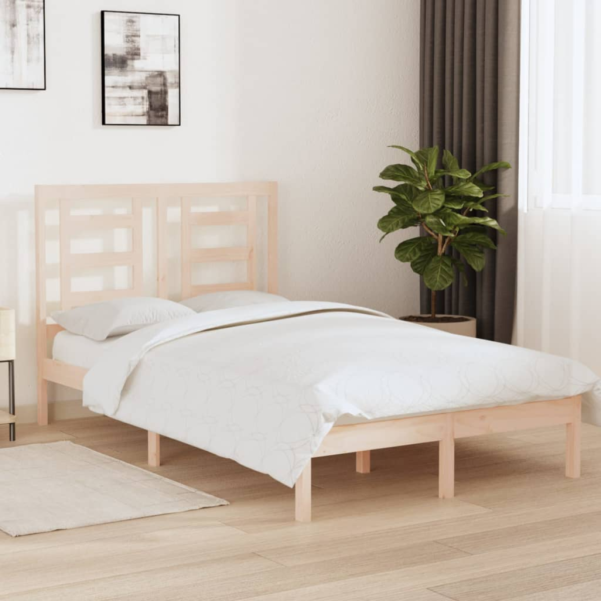 vidaXL Bed Frame without Mattress White 75x190 cm Small Single Solid Wood - from vidaXL