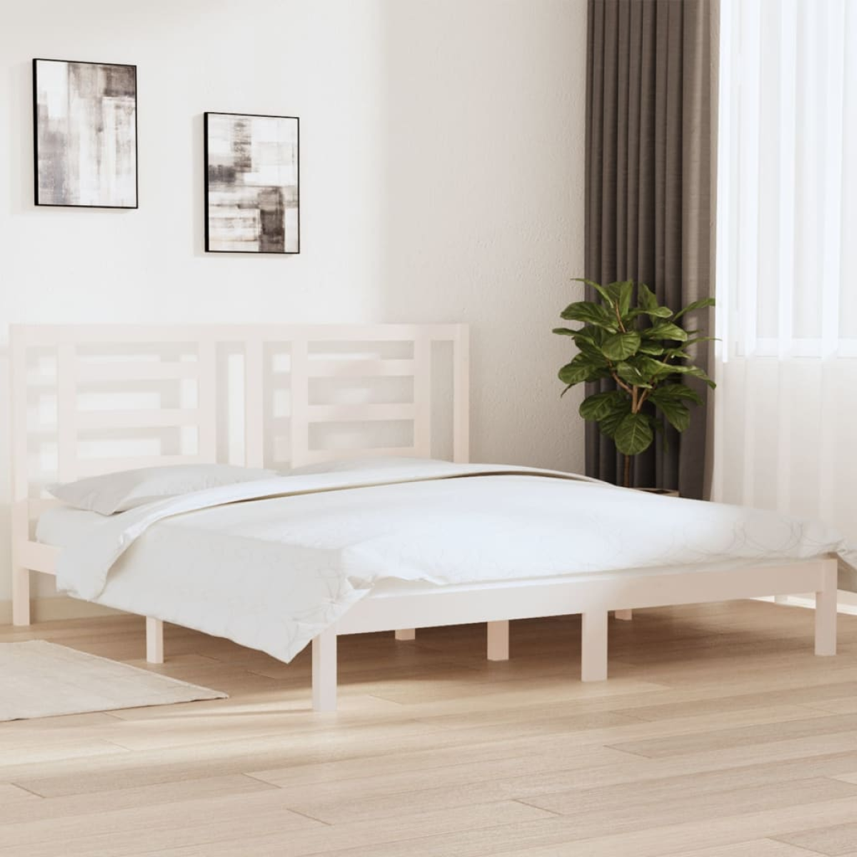 vidaXL Bed Frame without Mattress White 75x190 cm Small Single Solid Wood - from vidaXL