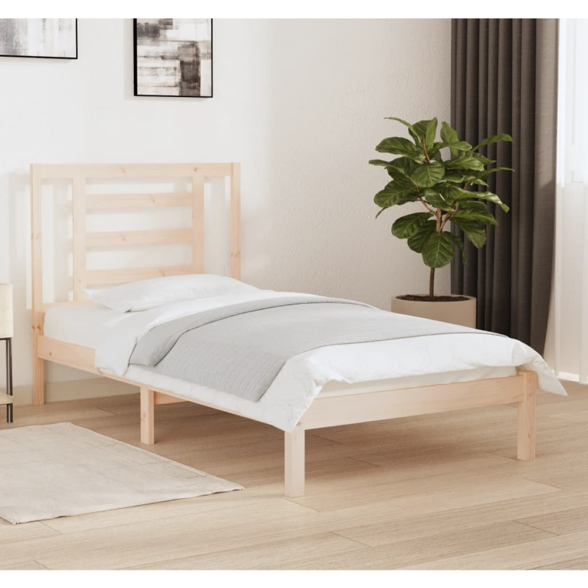 vidaXL Bed Frame without Mattress White 75x190 cm Small Single Solid Wood - from vidaXL
